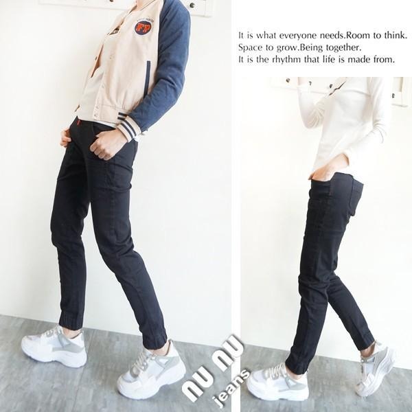 熱銷款🎉M~2L 顯瘦細腿 束口褲 鬆緊抽繩 超彈力 縮口褲 休閒長褲 黑色長褲 休閒褲 小直筒褲 NN572.715-細節圖8