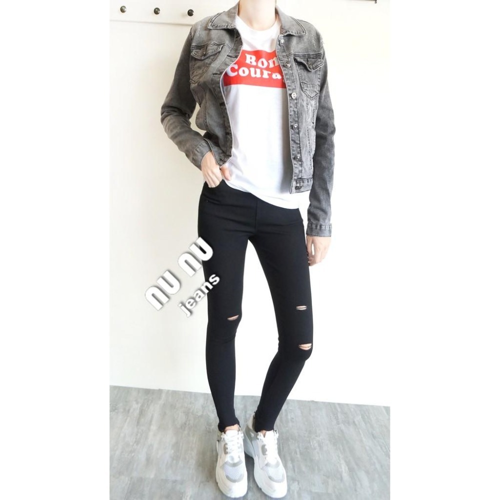 黑灰個性刷色 小寬鬆 水洗 BF風 牛仔外套 歐美簡約風 百搭立領 男友風 外套夾克外套NN.791-168-細節圖3