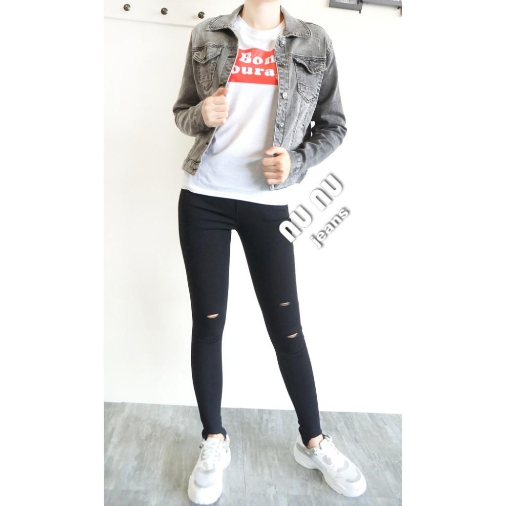 黑灰個性刷色 小寬鬆 水洗 BF風 牛仔外套 歐美簡約風 百搭立領 男友風 外套夾克外套NN.791-168-細節圖4