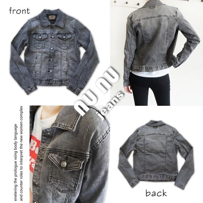 黑灰個性刷色 小寬鬆 水洗 BF風 牛仔外套 歐美簡約風 百搭立領 男友風 外套夾克外套NN.791-168-細節圖5
