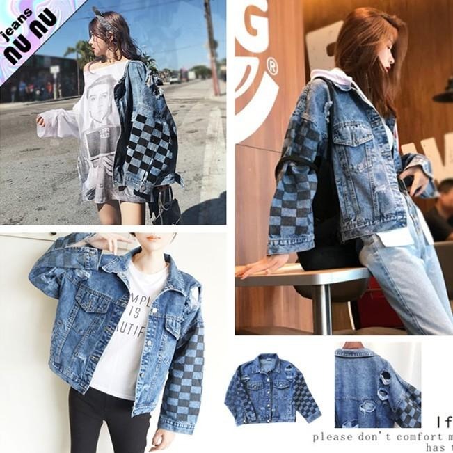 時尚雜誌同款前後刷破男友風牛仔外套-細節圖3