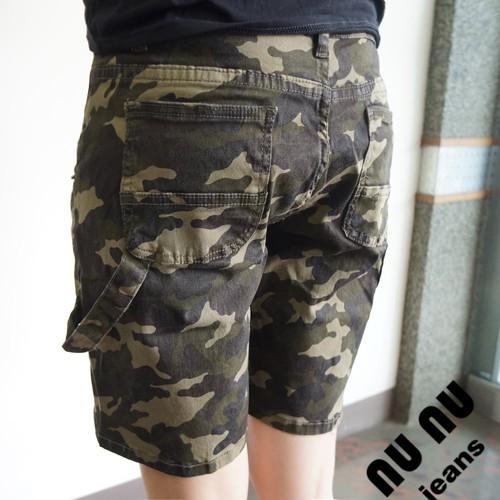 迷彩五分工作褲S~XL挺版造型側口袋及袋繩!喬妹最愛韓妞必備款NO.947-248-細節圖6