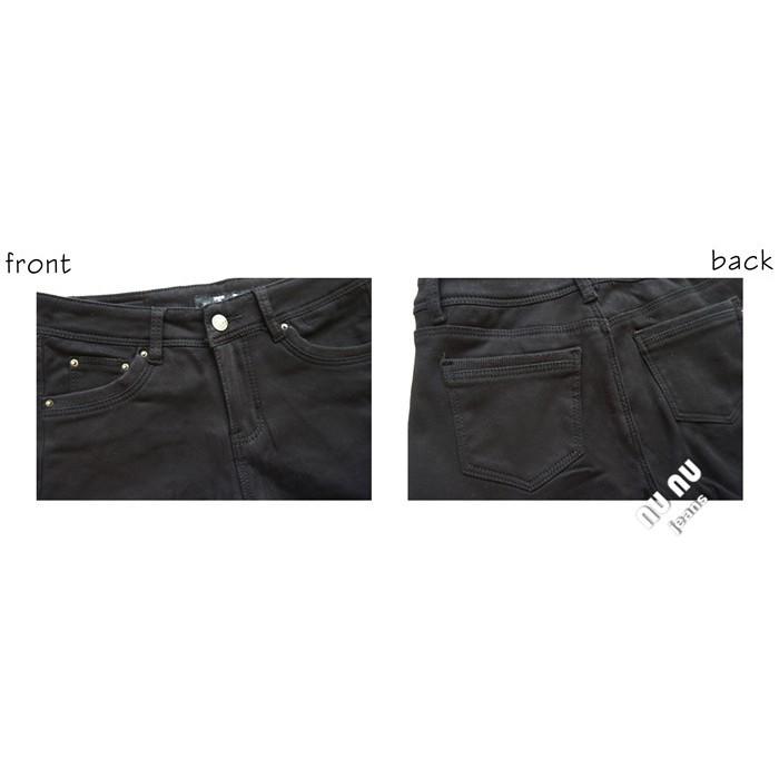 NUNU🍓搖粒絨 加厚素黑S~XL窄管刷毛長褲NO.791-725-細節圖8