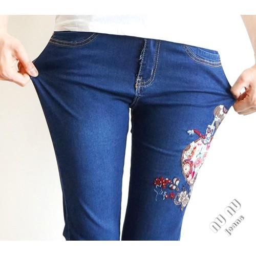 日本拼布小花風 超顯瘦 中大尺碼 美臀中腰七分褲NO.036-568-細節圖8