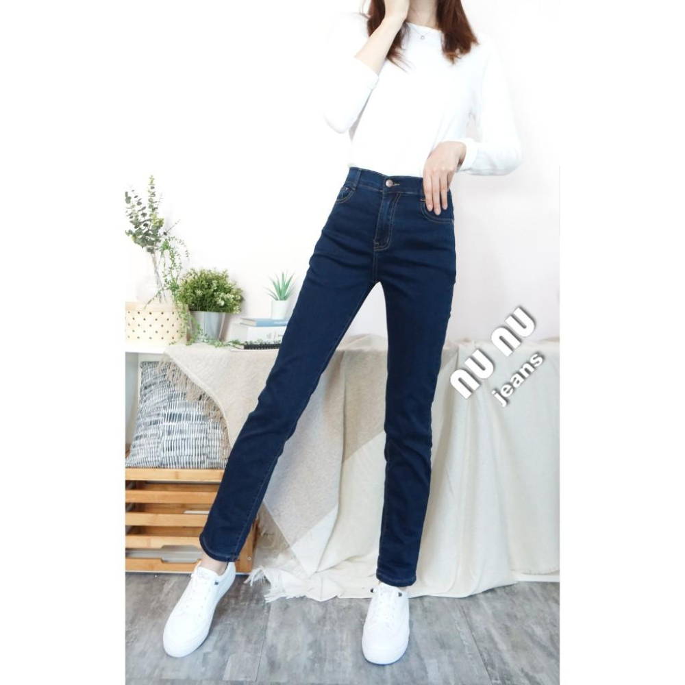 M~3L中大尺碼 加彈力層黑布 後鬆緊 直筒褲 直筒牛仔褲 牛仔長褲 牛仔褲 秋冬長褲  顯瘦長褲 百搭.986.006-細節圖6