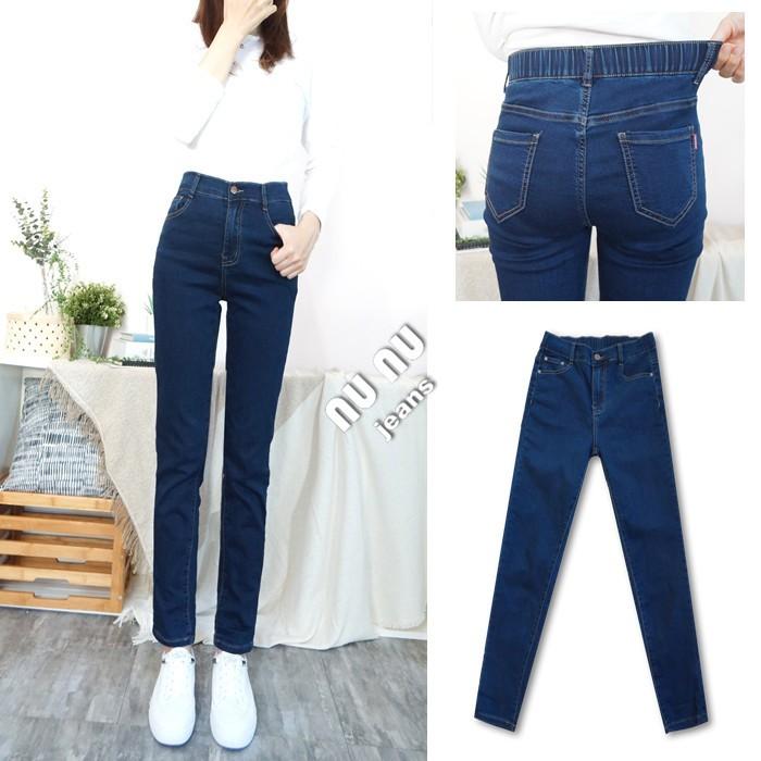 M~3L中大尺碼 加彈力層黑布 後鬆緊 直筒褲 直筒牛仔褲 牛仔長褲 牛仔褲 秋冬長褲  顯瘦長褲 百搭.986.006-細節圖8