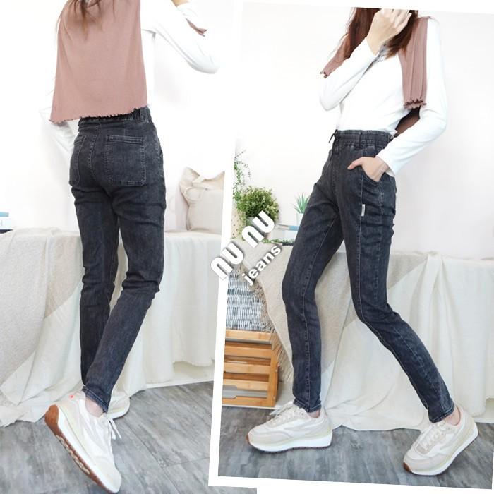 黑灰水洗牛仔哈倫褲 微雪花牛仔長褲 顯瘦3D側線 牛仔褲 老爺褲 休閒長褲 灰色牛仔褲 秋冬長褲 褲子.883.650-細節圖6