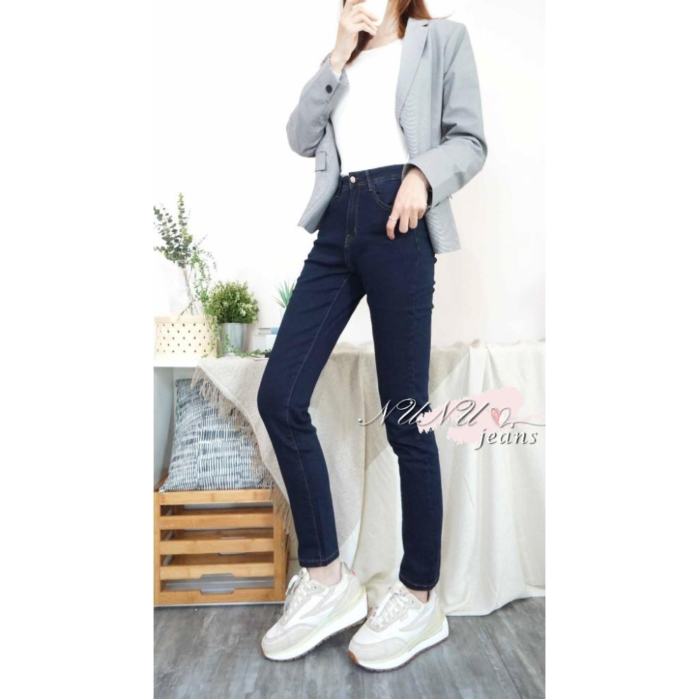 M~3L厚磅挺版深藍顯瘦直筒褲 牛仔褲 直筒牛仔褲 牛仔長褲 高腰長褲 大尺碼牛仔褲 素色牛仔褲 直筒褲.787.448-細節圖5