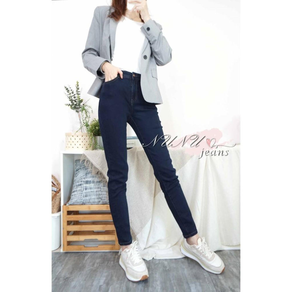 M~3L厚磅挺版深藍顯瘦直筒褲 牛仔褲 直筒牛仔褲 牛仔長褲 高腰長褲 大尺碼牛仔褲 素色牛仔褲 直筒褲.787.448-細節圖6