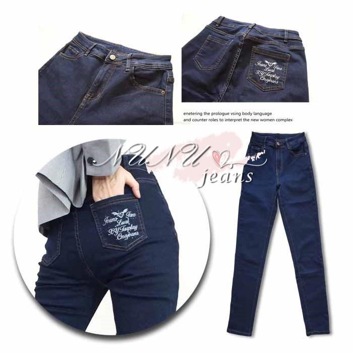 M~3L厚磅挺版深藍顯瘦直筒褲 牛仔褲 直筒牛仔褲 牛仔長褲 高腰長褲 大尺碼牛仔褲 素色牛仔褲 直筒褲.787.448-細節圖9