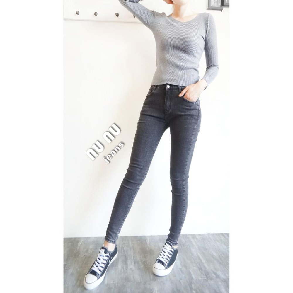 歐美個性時尚風 顯瘦 黑灰牛仔褲 煙灰褲 小腳褲 中低腰牛仔長褲 水洗丹寧牛仔 長褲 褲子NN.132.984-細節圖2