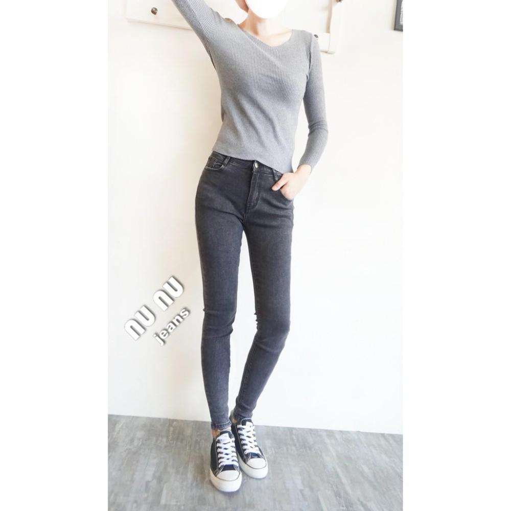 歐美個性時尚風 顯瘦 黑灰牛仔褲 煙灰褲 小腳褲 中低腰牛仔長褲 水洗丹寧牛仔 長褲 褲子NN.132.984-細節圖3