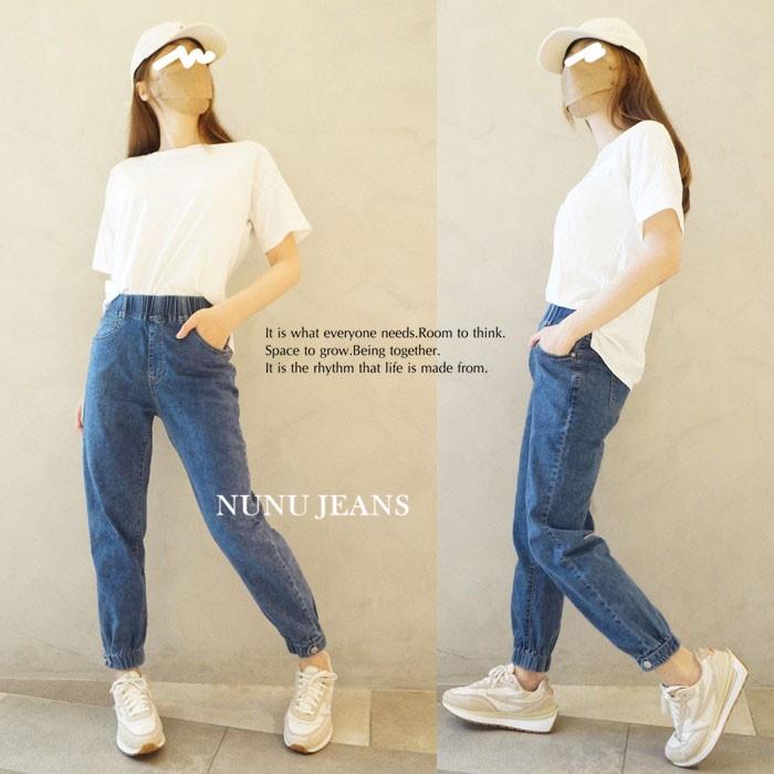 鬆緊高腰牛仔哈倫縮口褲/束口褲/工作褲/牛仔長褲/休閒褲/工裝褲/哈倫褲/九分褲/男友褲.367.505-細節圖2