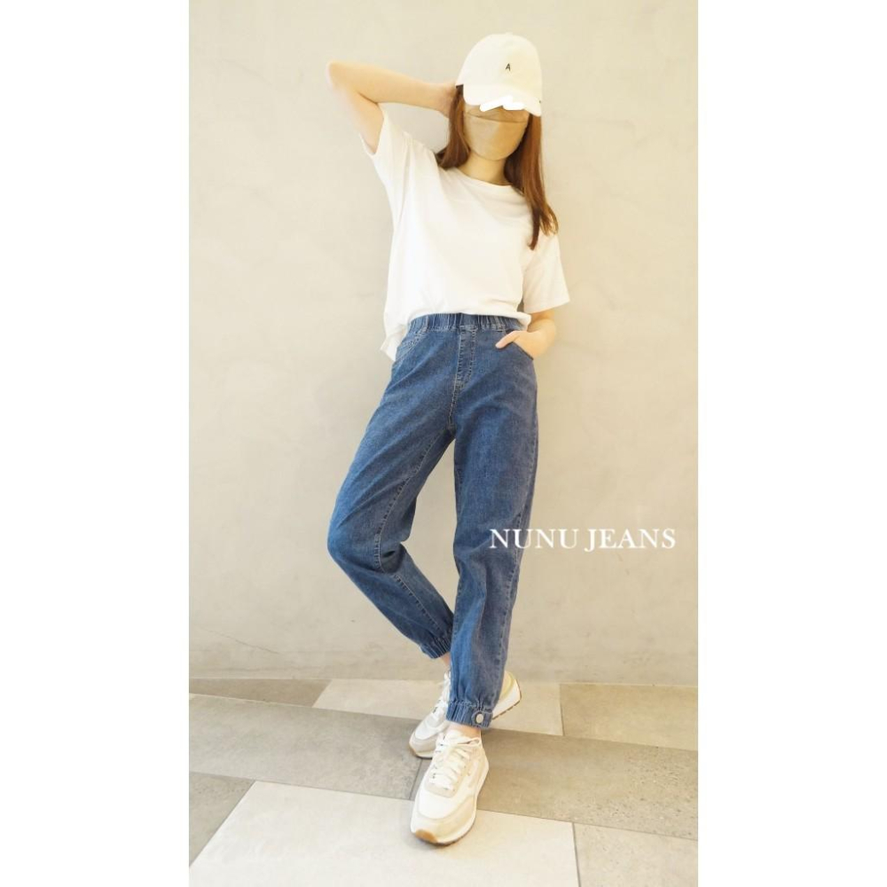 鬆緊高腰牛仔哈倫縮口褲/束口褲/工作褲/牛仔長褲/休閒褲/工裝褲/哈倫褲/九分褲/男友褲.367.505-細節圖4