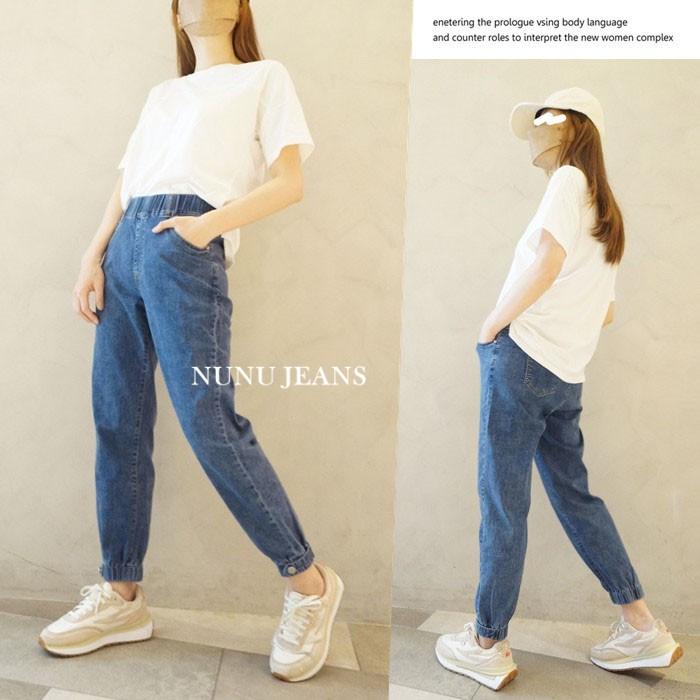 鬆緊高腰牛仔哈倫縮口褲/束口褲/工作褲/牛仔長褲/休閒褲/工裝褲/哈倫褲/九分褲/男友褲.367.505-細節圖5