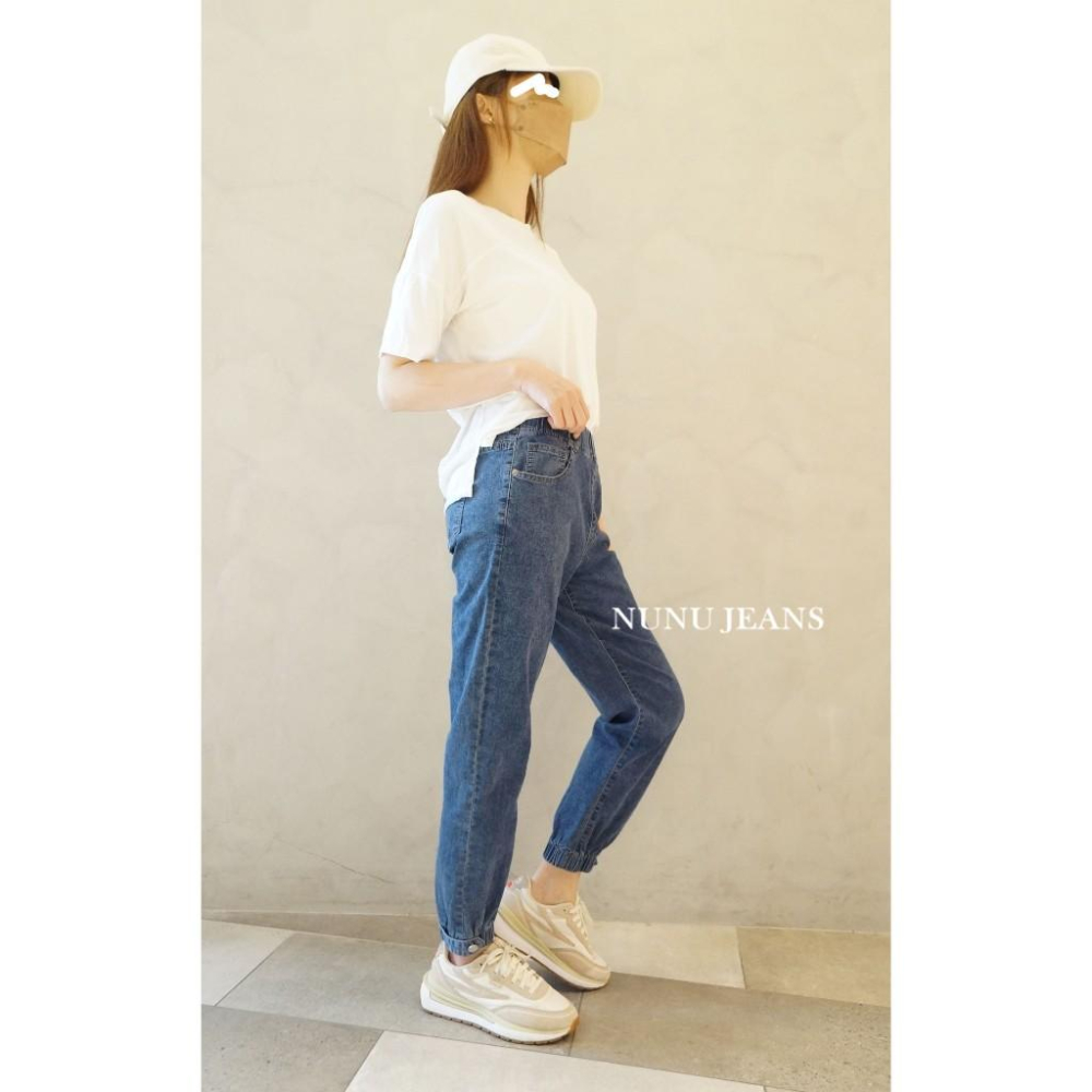 鬆緊高腰牛仔哈倫縮口褲/束口褲/工作褲/牛仔長褲/休閒褲/工裝褲/哈倫褲/九分褲/男友褲.367.505-細節圖7