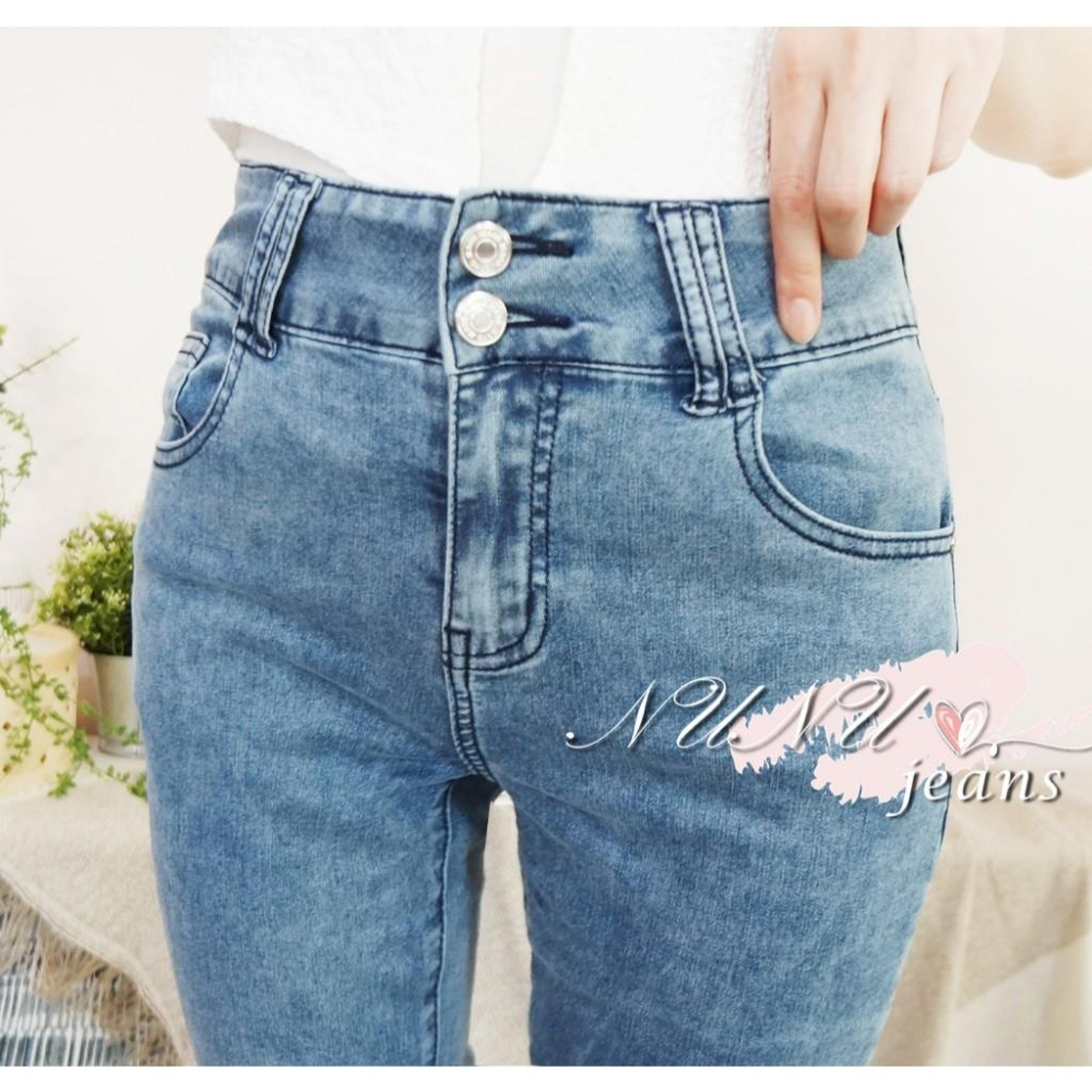 -5KG高腰雙釦收腹褲 -5KG牛仔褲 牛仔長褲 鉛筆褲 高腰牛仔褲 水洗牛仔褲 女生長褲 夏天長褲.883.611-細節圖5