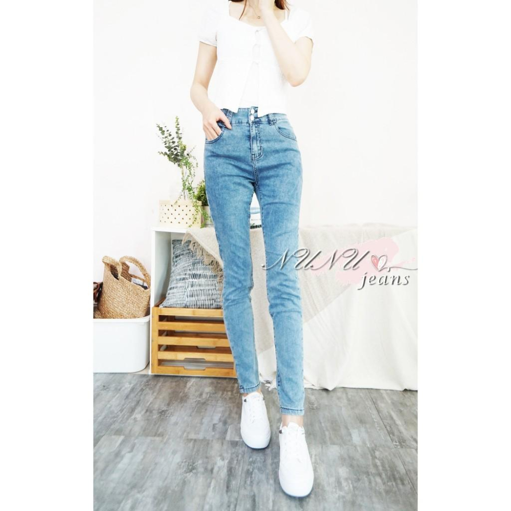 -5KG高腰雙釦收腹褲 -5KG牛仔褲 牛仔長褲 鉛筆褲 高腰牛仔褲 水洗牛仔褲 女生長褲 夏天長褲.883.611-細節圖7