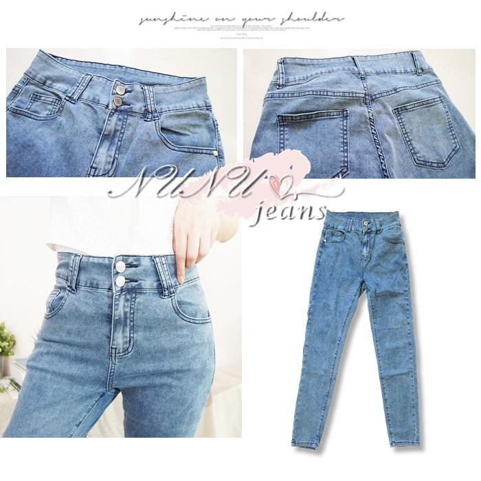 -5KG高腰雙釦收腹褲 -5KG牛仔褲 牛仔長褲 鉛筆褲 高腰牛仔褲 水洗牛仔褲 女生長褲 夏天長褲.883.611-細節圖9