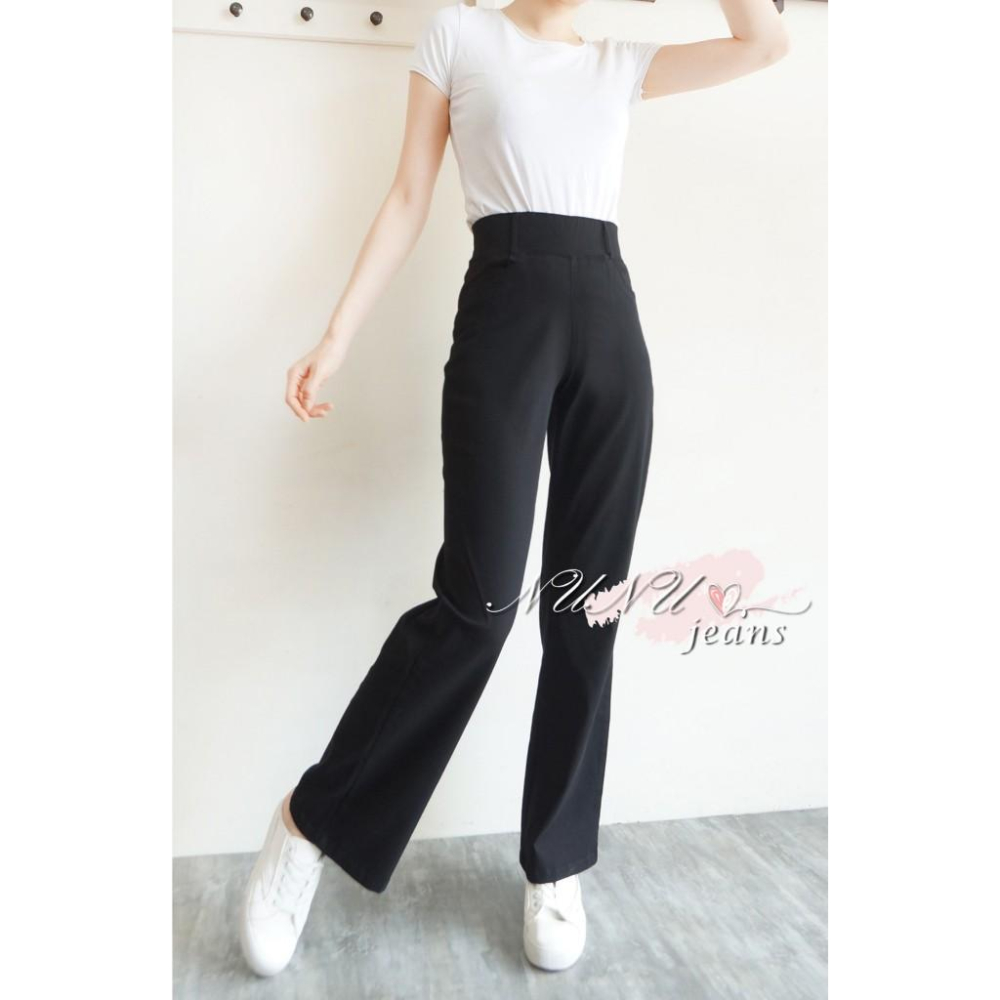 韓熱銷款高腰-5KG收腹寬褲|黑褲|闊腿褲|工裝褲|工作褲|直筒褲|落地褲|拖地褲|A字寬褲|黑色長褲.367.077-細節圖2