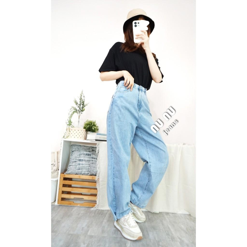 兩穿闊腿褲/高腰顯瘦彈力牛仔寬褲 直筒褲 直筒寬褲 彎刀褲 錐形褲 A字寬褲 哈倫褲 男友褲 牛仔褲.238.261-細節圖3