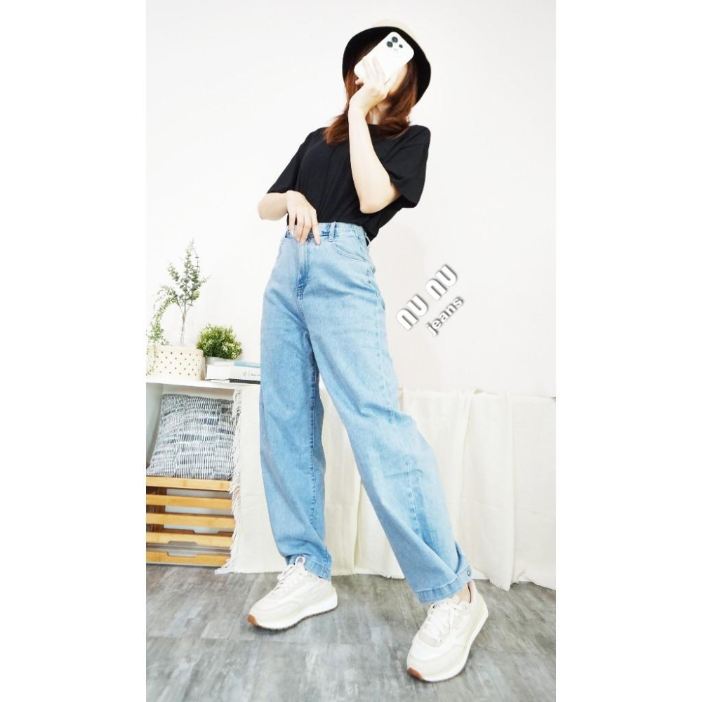 兩穿闊腿褲/高腰顯瘦彈力牛仔寬褲 直筒褲 直筒寬褲 彎刀褲 錐形褲 A字寬褲 哈倫褲 男友褲 牛仔褲.238.261-細節圖5