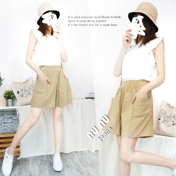 超顯瘦修身立體口袋 超彈高腰A字挺版休閒短褲 褲裙  高腰短褲 大尺碼短褲 五分褲 休閒褲 短褲女 棉褲 文青 休閒-細節圖2