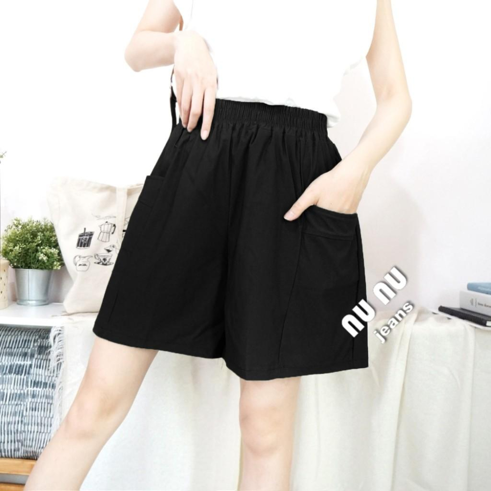 超顯瘦修身立體口袋 超彈高腰A字挺版休閒短褲 褲裙  高腰短褲 大尺碼短褲 五分褲 休閒褲 短褲女 棉褲 文青 休閒-細節圖7