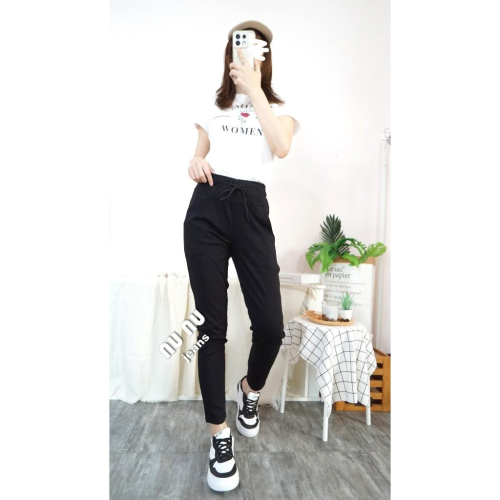顯瘦版型透氣涼感黑褲.哈倫褲.男友褲.休閒褲.夏天 褲子女.黑色長褲.上班 穿搭.上班族休閒長褲.838.506-細節圖3