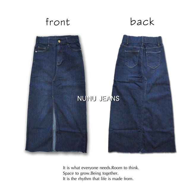 高腰後鬆緊/顯瘦/A字長裙/牛仔長裙/牛仔裙/開衩長裙/A字裙/超彈力/裙子/長裙/開衩牛仔裙/a字裙.475.485-細節圖8