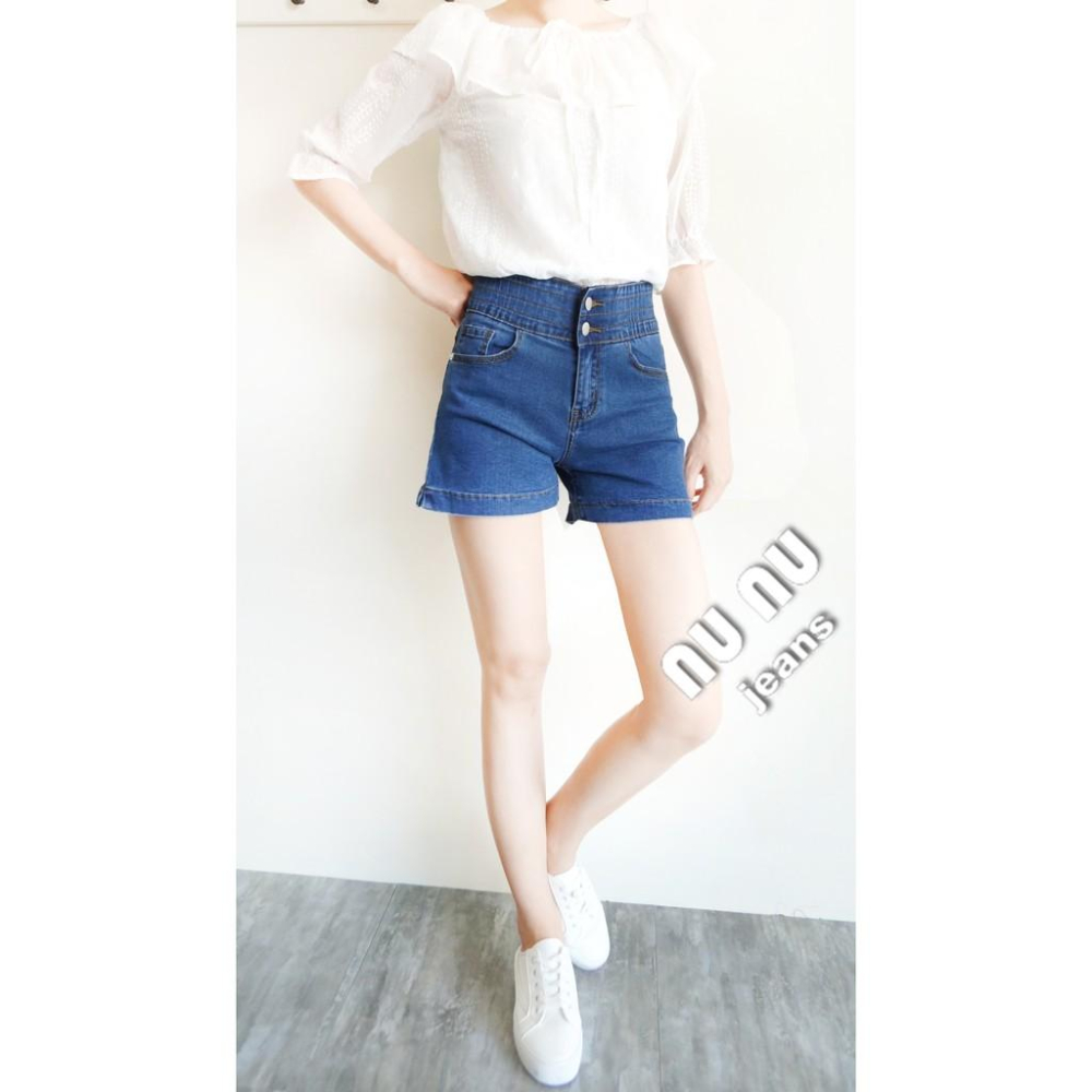 雙釦-5KG 韓妞必備收腹短褲 顯瘦牛仔短褲 高腰短褲 NN.471-340-細節圖4