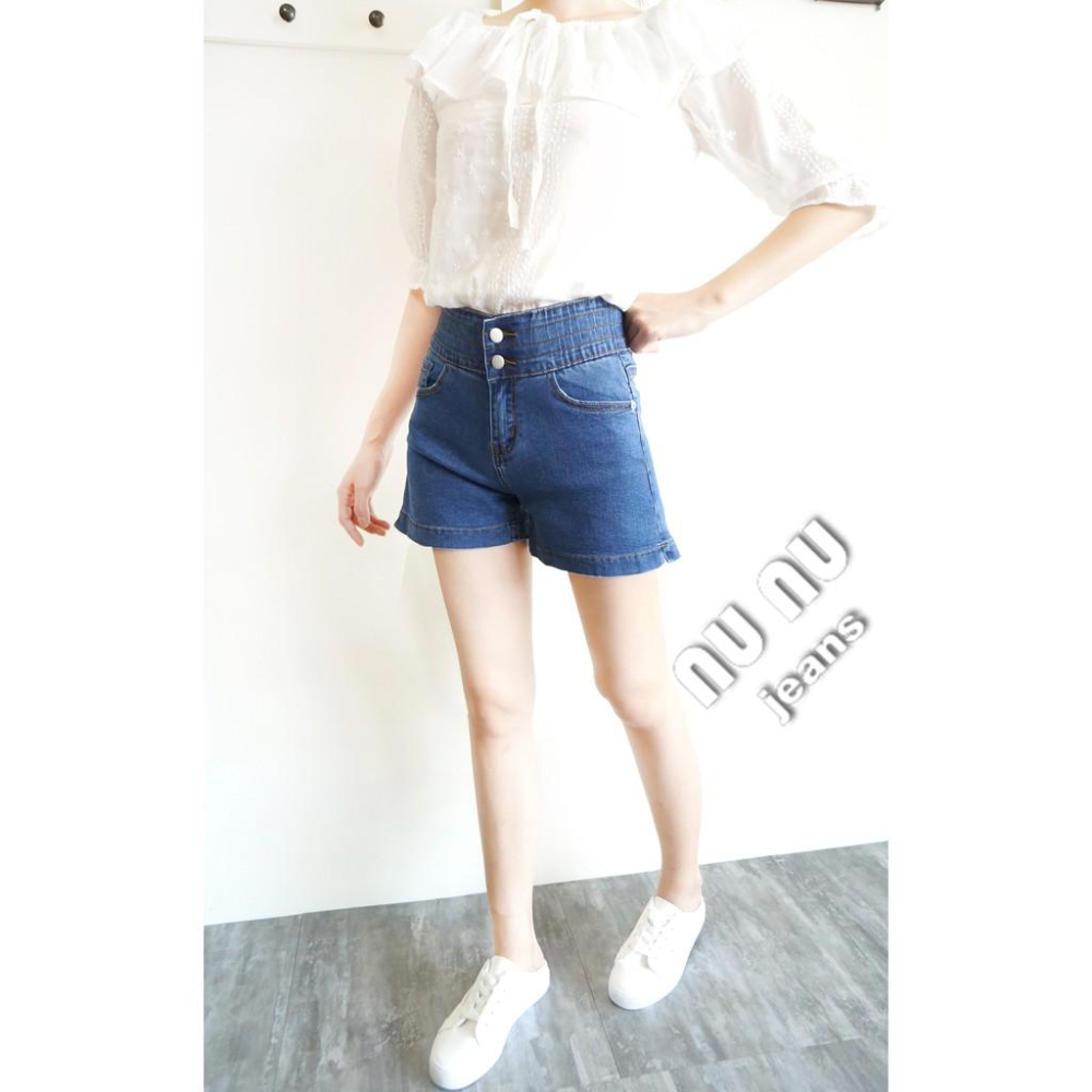 雙釦-5KG 韓妞必備收腹短褲 顯瘦牛仔短褲 高腰短褲 NN.471-340-細節圖5