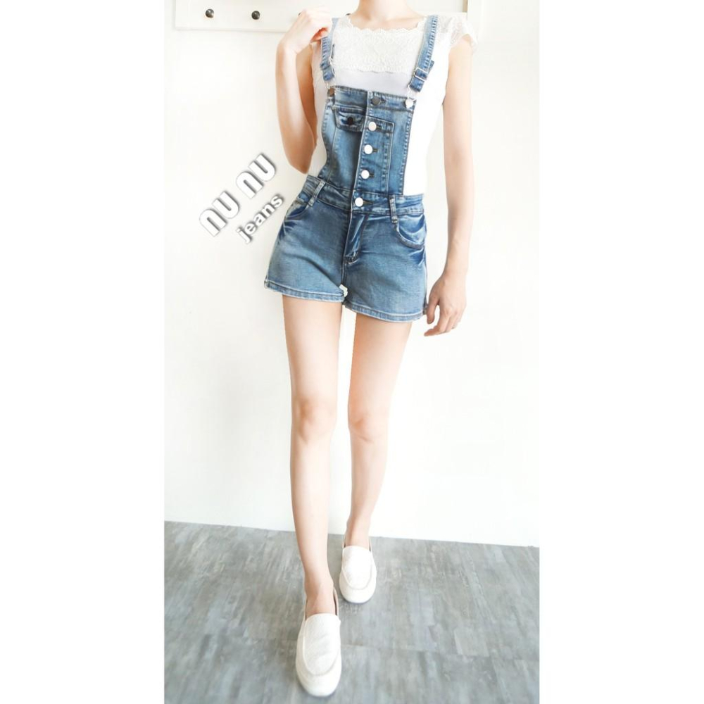 可愛百搭顯瘦牛仔 吊帶短褲/連身褲/吊帶褲/吊帶牛仔褲/牛仔吊帶褲/牛仔短褲/牛仔褲/熱褲NN.572.699-細節圖2