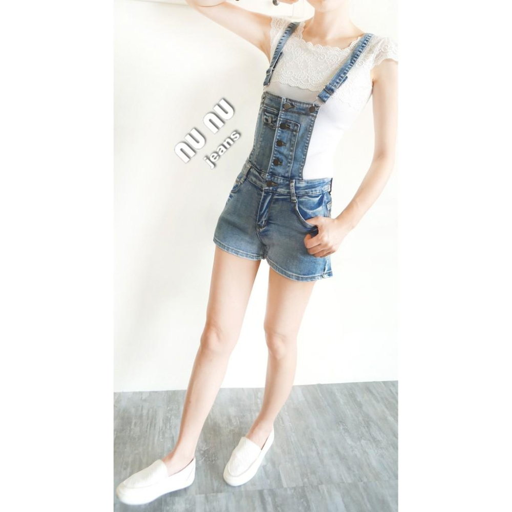 可愛百搭顯瘦牛仔 吊帶短褲/連身褲/吊帶褲/吊帶牛仔褲/牛仔吊帶褲/牛仔短褲/牛仔褲/熱褲NN.572.699-細節圖5