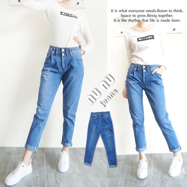 簡約ins風 彈力 AB 哈倫褲 休閒長褲 男友褲 老爺褲 牛仔長褲 休閒褲 寬鬆 長褲NN.362.666-細節圖3