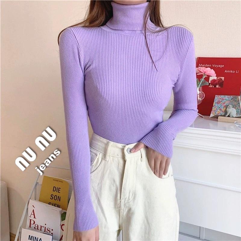 保暖不刺膚/高領/翻領/針織衫/毛衣/長袖/素色/坑條/針織上衣/圍脖/保暖衣/貼身打底上衣/內搭衣/發熱衣/大學T-細節圖6