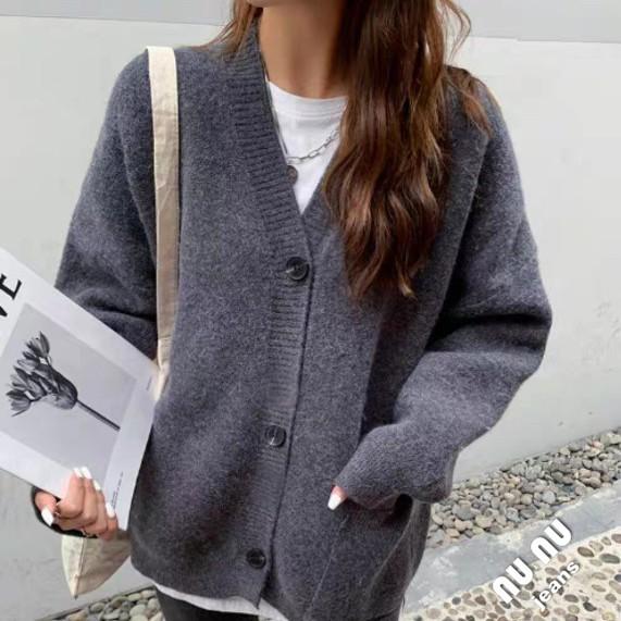 西班牙歐美風排釦針織外套 針織毛衣 毛衣外套 針織上衣 寬鬆毛衣 保暖上衣 針織衫 韓版外套 保暖外套 開衫外套-細節圖2