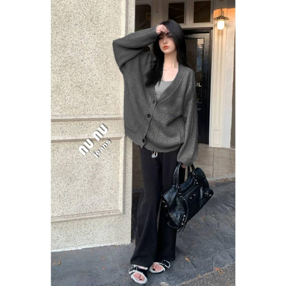西班牙歐美風排釦針織外套 針織毛衣 毛衣外套 針織上衣 寬鬆毛衣 保暖上衣 針織衫 韓版外套 保暖外套 開衫外套-細節圖4