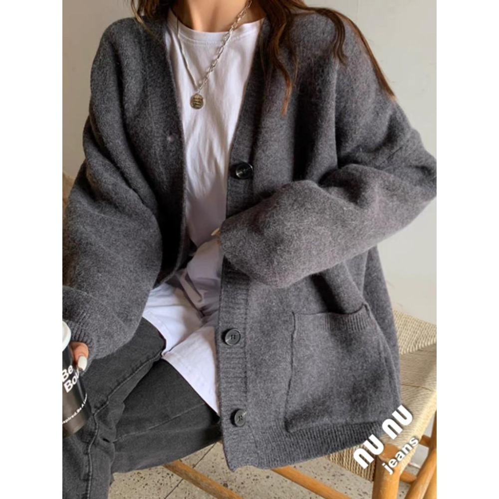 西班牙歐美風排釦針織外套 針織毛衣 毛衣外套 針織上衣 寬鬆毛衣 保暖上衣 針織衫 韓版外套 保暖外套 開衫外套-細節圖6