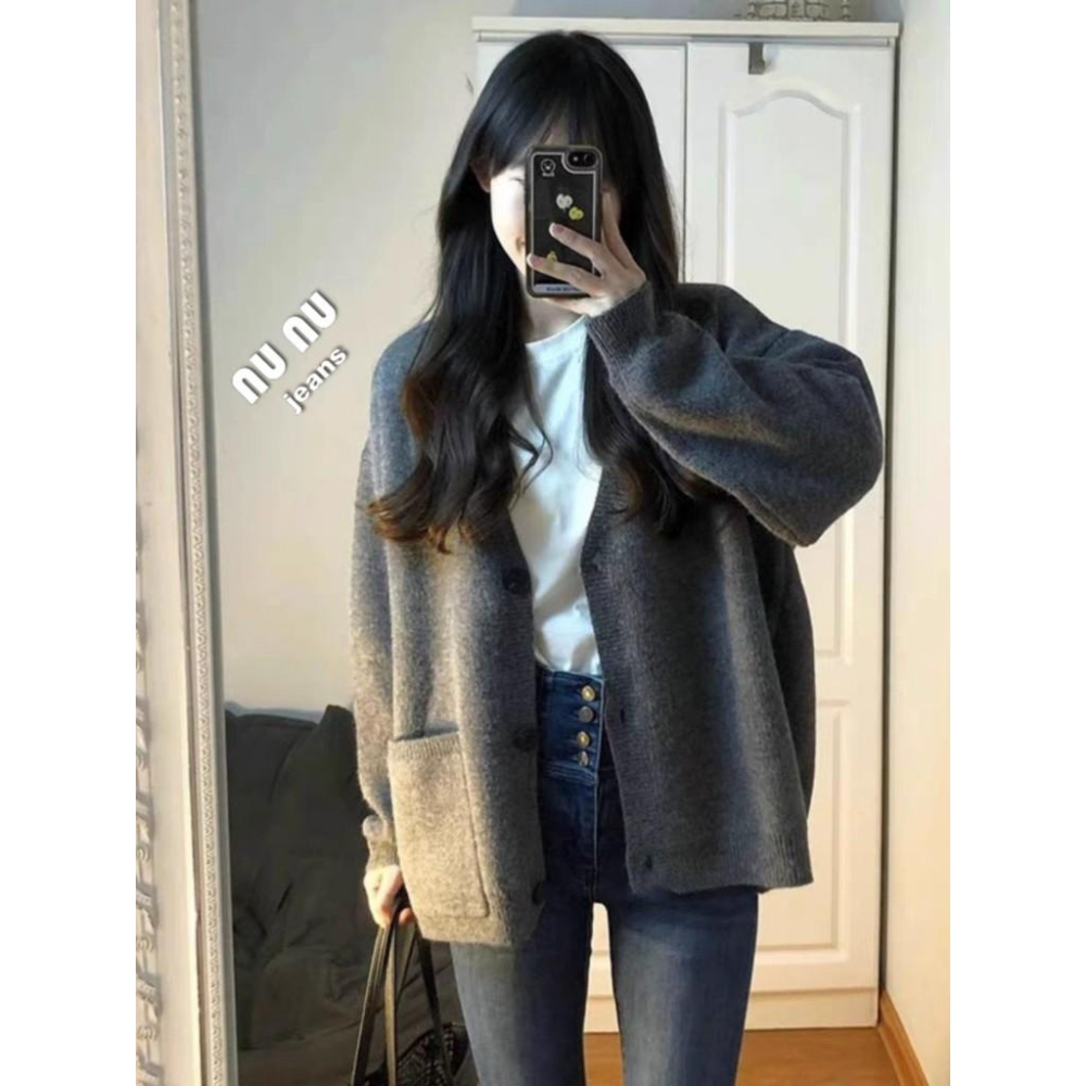 西班牙歐美風排釦針織外套 針織毛衣 毛衣外套 針織上衣 寬鬆毛衣 保暖上衣 針織衫 韓版外套 保暖外套 開衫外套-細節圖7