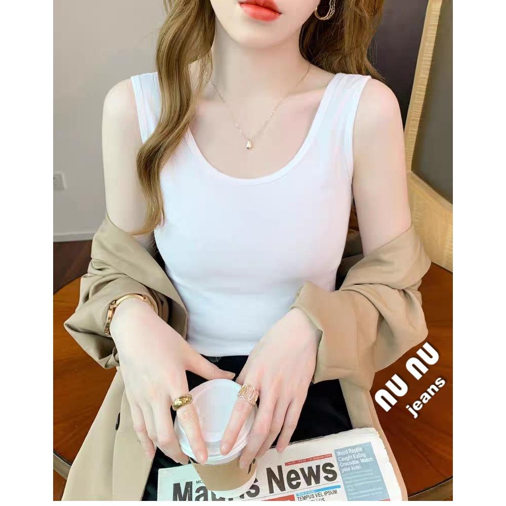 超顯瘦百搭莫代爾背心/無袖上衣/莫代爾上衣/棉質背心/內搭外穿上衣/女生上衣/女裝/素面/T恤/韓系/素T/圓領T-細節圖6