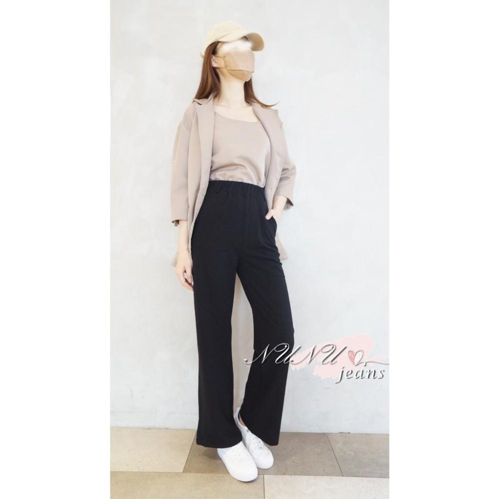 韓系寬鬆顯瘦 抗皺 闊腿褲 口袋高腰寬褲 直筒顯瘦 西裝褲 女生長褲  褲子 長褲 休閒褲 女裝 拖地褲.366.056-細節圖7