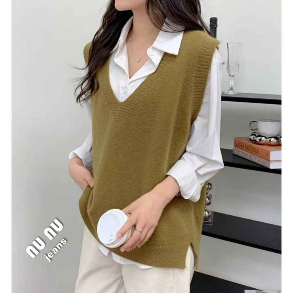 針織背心 針織馬甲 馬甲背心 麻花毛衣 女裝 毛衣背心 外搭背心 V領針織 韓版背心-細節圖7