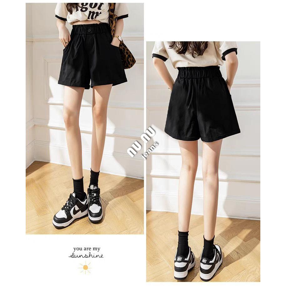 高腰顯瘦涼感短褲/鬆緊帶/A字短褲/高腰短褲/黑色短褲/休閒短褲女/熱褲/居家褲/女生短褲/褲子NN.636.230-細節圖4