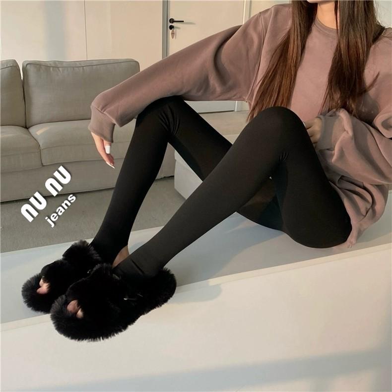 秋冬保暖後絨褲襪 高彈力提臀刷絨保暖打底褲襪 秋冬特厚加絨保暖刷毛褲襪 踩腳褲襪 連腳褲襪 踩腳褲 褲襪-細節圖2