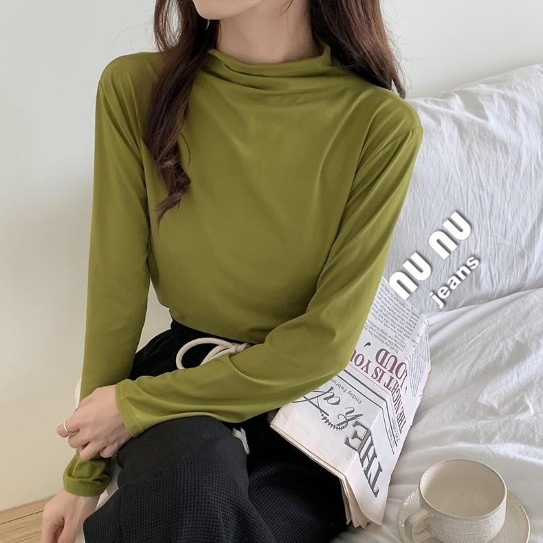 冬季必備親膚半高領內搭/立領t恤/立領上衣/長袖上衣//面膜T/貼身上衣/緊身衣/衛生衣/睡衣/內搭衣/打底衫/套頭-細節圖7