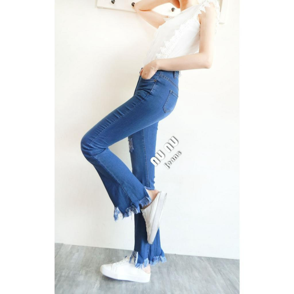 韓妞款💖高腰流蘇喇叭褲/氣質顯瘦牛仔褲/小喇叭褲/喇叭褲/喇叭牛仔褲/牛仔長褲/刷破牛仔褲/女生長褲NN.136.076-細節圖7