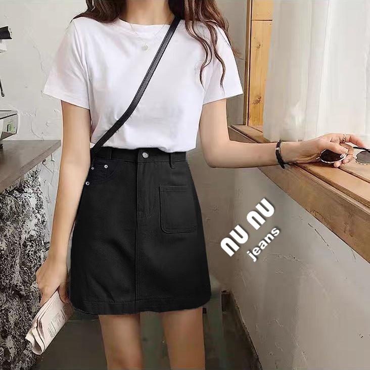 顯瘦高腰A字裙/短裙/褲裙/牛仔裙/黑色裙子/迷你裙/A字短裙/牛仔褲裙/高腰裙/高腰牛仔裙.NN.476.407-細節圖3