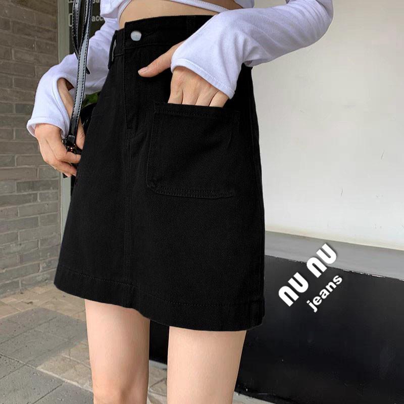 顯瘦高腰A字裙/短裙/褲裙/牛仔裙/黑色裙子/迷你裙/A字短裙/牛仔褲裙/高腰裙/高腰牛仔裙.NN.476.407-細節圖4