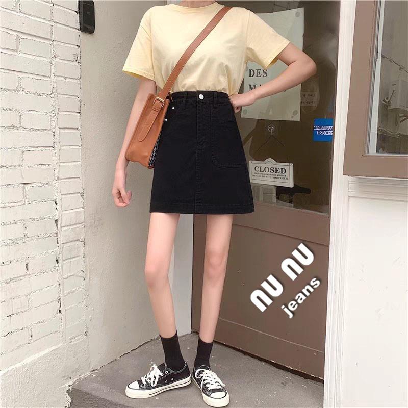 顯瘦高腰A字裙/短裙/褲裙/牛仔裙/黑色裙子/迷你裙/A字短裙/牛仔褲裙/高腰裙/高腰牛仔裙.NN.476.407-細節圖6